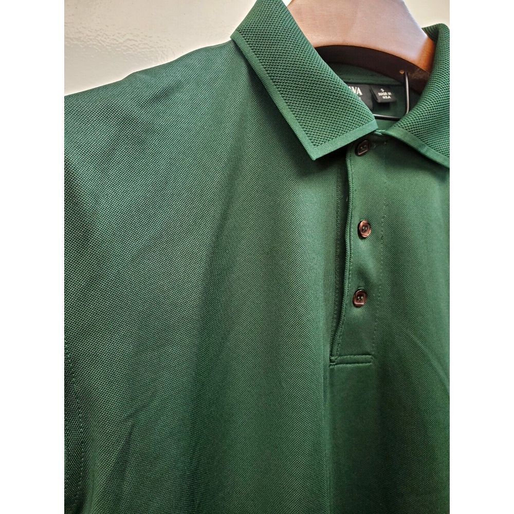 AKWA Polo Shirt Jeep Embroidered White Chest Logo SM Men's Hunter Green Collared - Picture 9 of 13